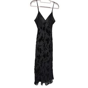 Chanteuse black velour floral maxi romantic dark gothic gown whimsigoth